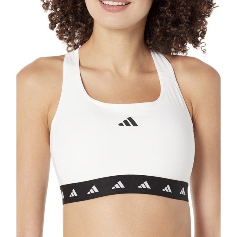 Adidas Womens Powerreact Training Techfit Bra White/Black X-Small XSDD